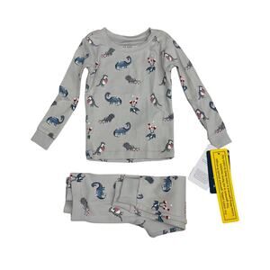 NWT Petit Lem 12M Organic Dino Hearts Pajamas